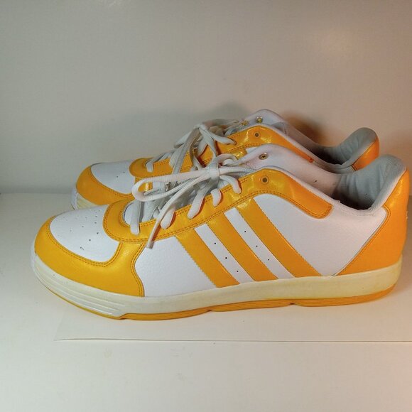 Addias  Yellow and Black Stripe Low Top Sneakers SZ. 18 - Picture 6 of 11